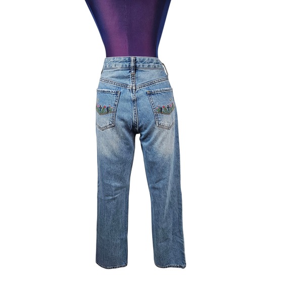 SONG Timeless Fit Garden Embroidered Jeans Women's Size 5/27 Floral Detail D120 - Picture 6 of 10